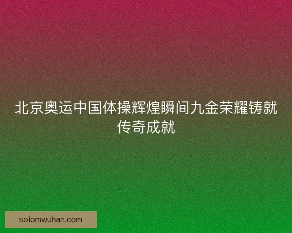 北京奥运中国体操辉煌瞬间九金荣耀铸就传奇成就 北京奥运中国体操辉煌瞬间九金荣耀铸就传奇成就