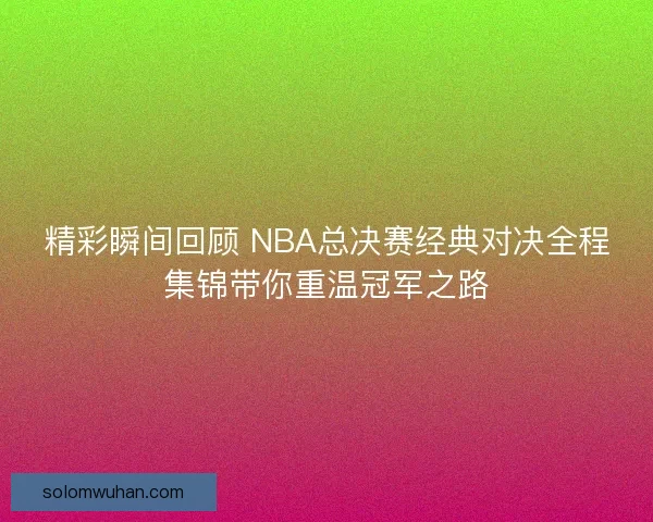 精彩瞬间回顾 NBA总决赛经典对决全程集锦带你重温冠军之路