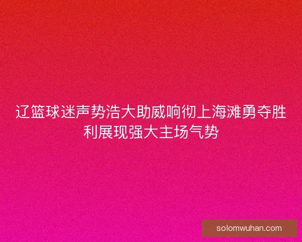 辽篮球迷声势浩大助威响彻上海滩勇夺胜利展现强大主场气势